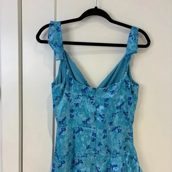 Hutch Blue Floral Ruffled Miah Gown Sz 2 MSRP $368